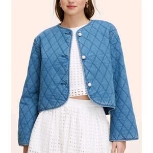 Women's Quilted Denim Jacket - Kate Spade New York x Target Blue size XL